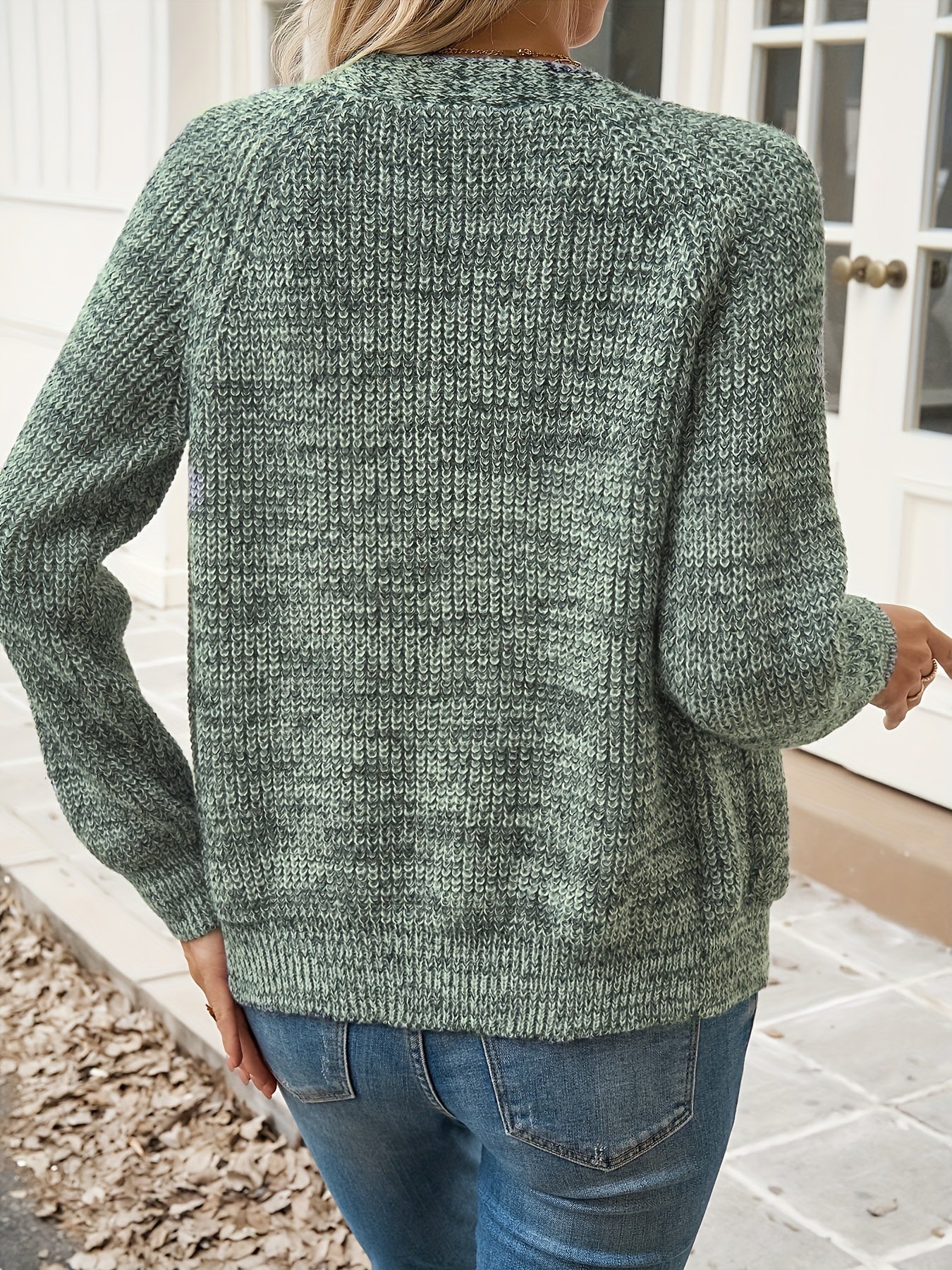 Comfortable Marled Knit Cardigan for Women with V Neck Button Front Long Sleeve Relaxed Casual Style