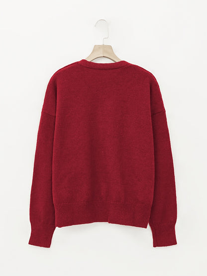 Comfortable Ribbed Cardigan Sweater for Women with V Neck Long Sleeve Button Front Oversized Relaxed Style
