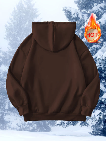 Comfortable Sherpa Lined Hoodie for Women with Hood Long Sleeve Relaxed Oversized Knit Style