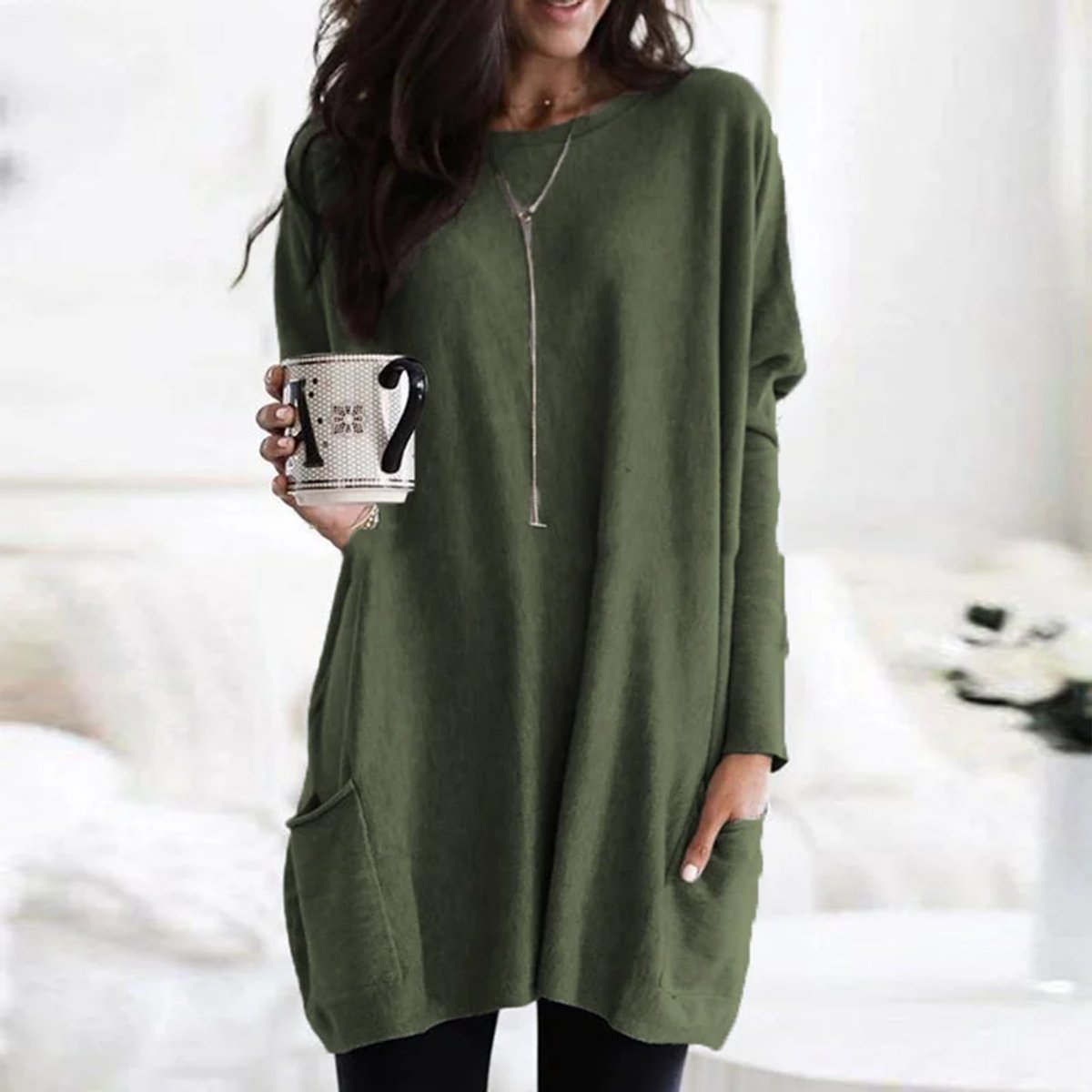 Briella | Women's Oversized Long Sleeve Tunic with Pockets
