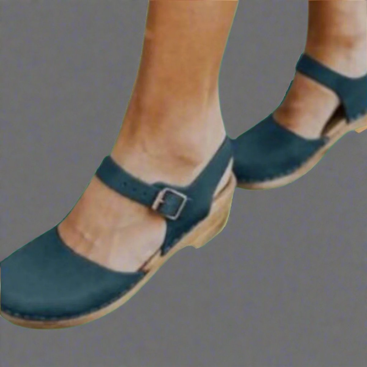 Britta | Women's Platform Clog Ankle Strap Closed Toe Heel