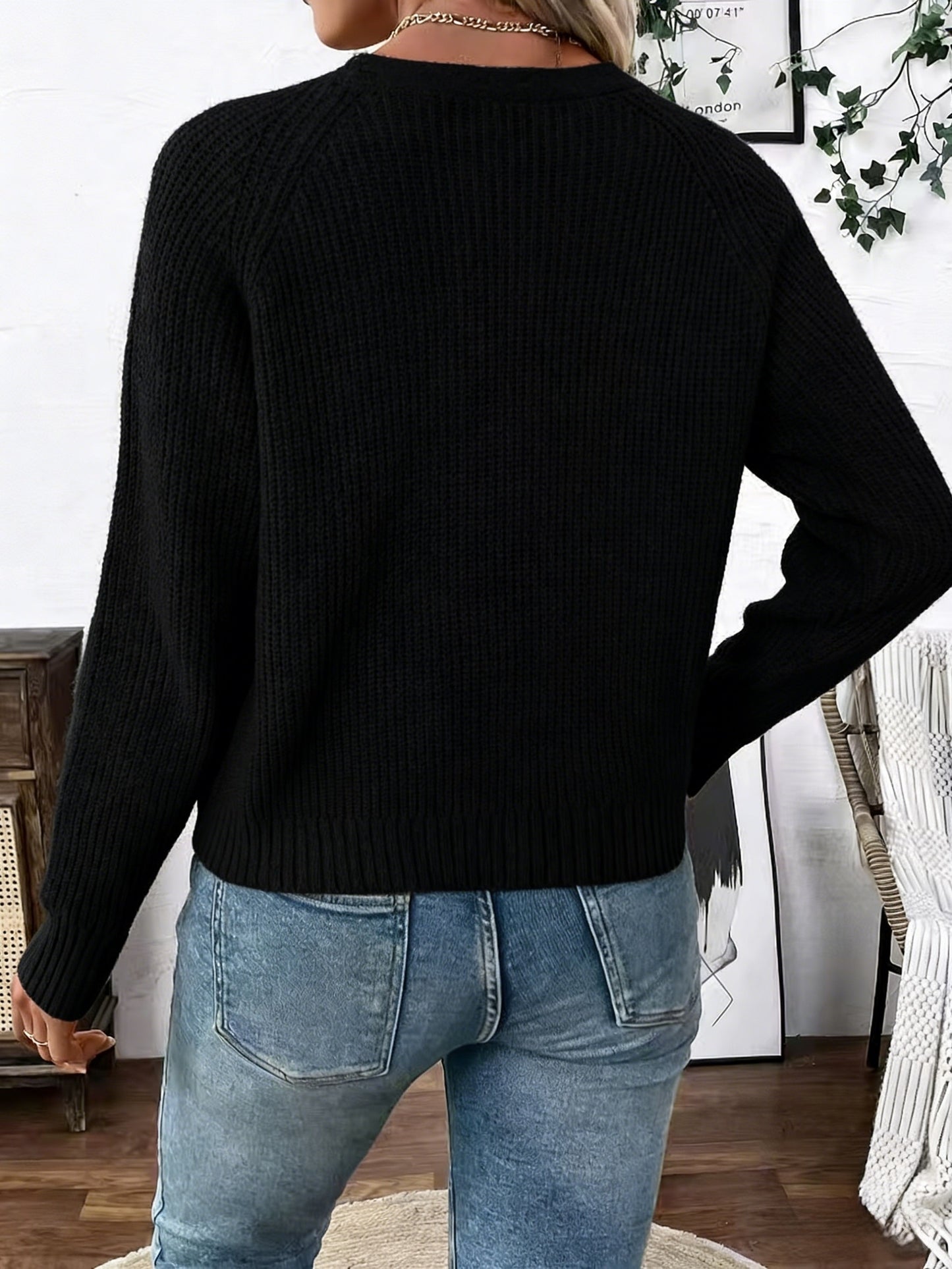 Comfortable Ribbed Knit Cardigan for Women with V Neck Long Sleeve Button Front Relaxed Oversized Style