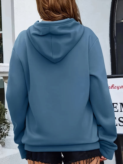 Comfortable Heartbeat Print Hoodie for Women with Drawstring Hood Long Sleeve Kangaroo Pocket Oversized Style