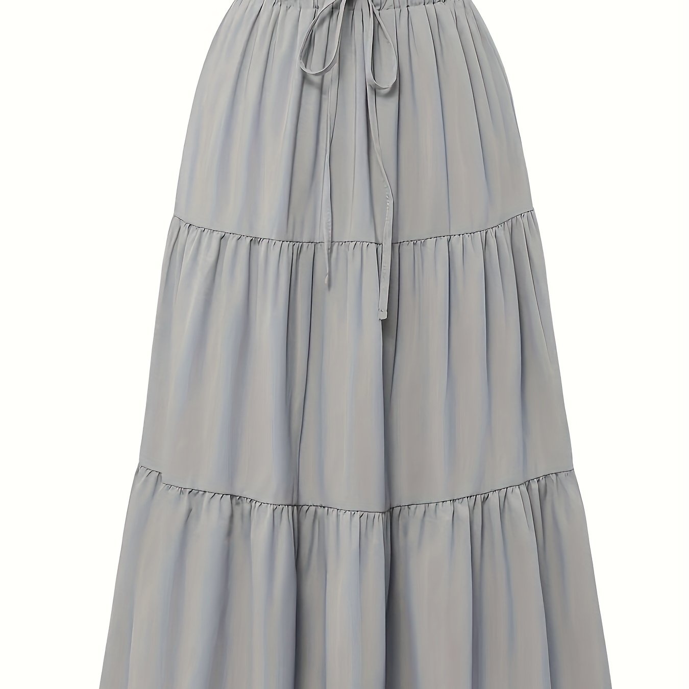 Effortless Tiered Maxi Skirt for Women with Paperbag Waist Drawstring Ruffle Flowing Style