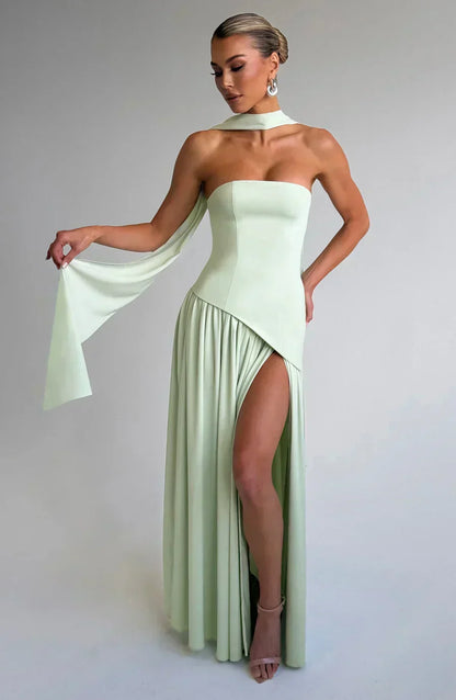 Calixta | Women's Strapless High Slit Formal Maxi Dress