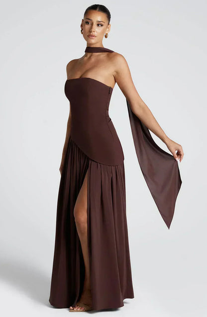 Calixta | Women's Strapless High Slit Formal Maxi Dress