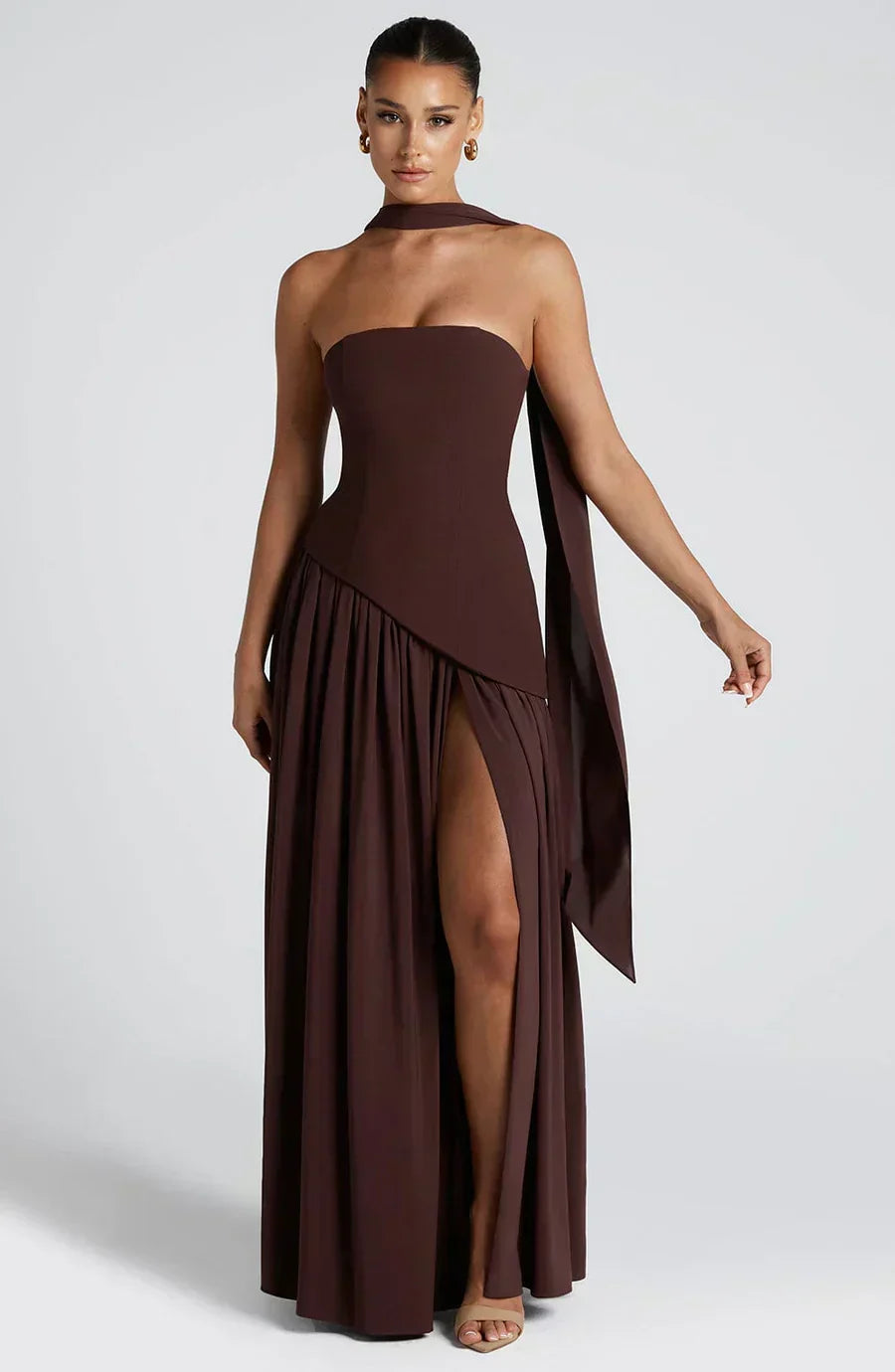 Calixta | Women's Strapless High Slit Formal Maxi Dress