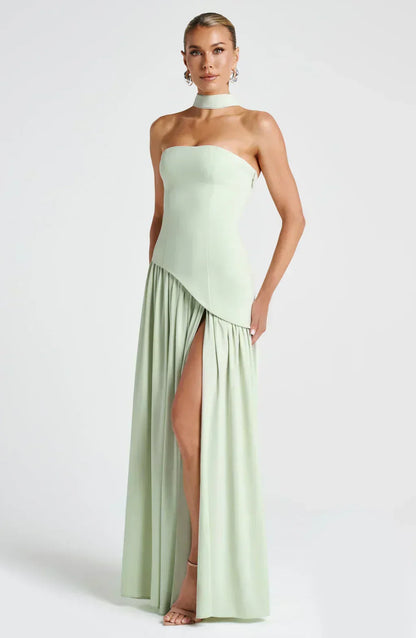 Calixta | Women's Strapless High Slit Formal Maxi Dress