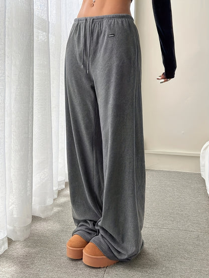 Comfortable Wide Leg Sweatpants for Women with Drawstring Waist Relaxed Flowing Casual Style