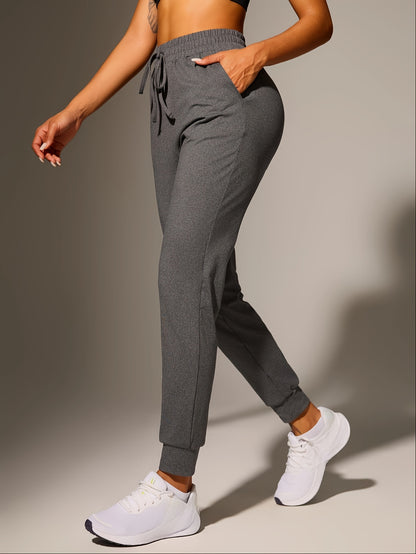 Effortless Jogger Pants for Women with High Waist Drawstring Tapered Cuffed Casual Style