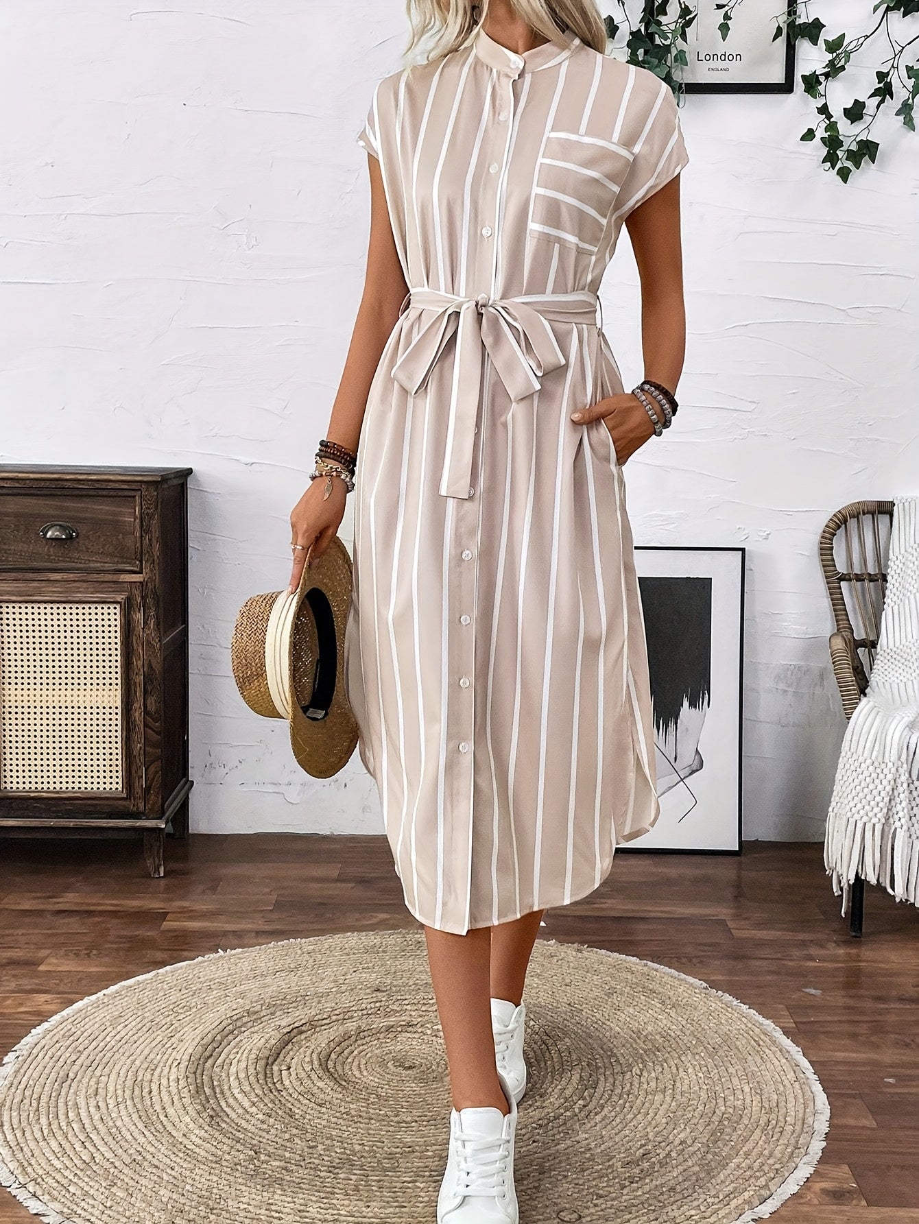Elegant Leopard Print Midi Dress for Women - Short Sleeve, High-Low Hem, Button-Up Front, Machine Washable, Perfect for Casual or Vacation Style, Versatile Midi Dress | Short Sleeve Dress | Vacation Wear