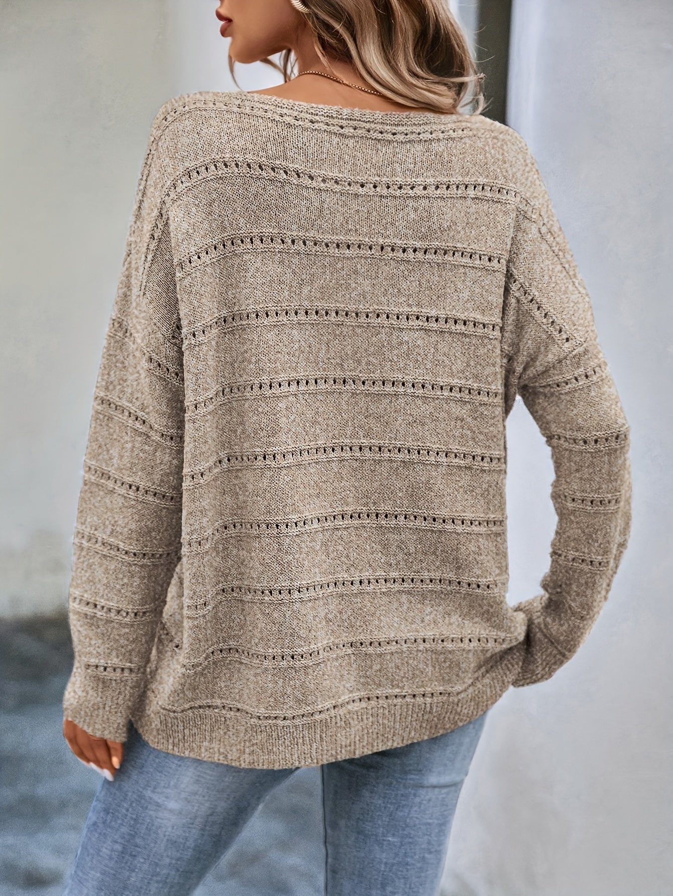 Solid Color Off-Shoulder Sweater