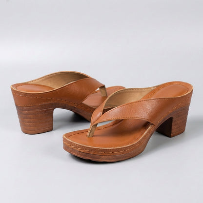 Daphne | Women's Block Heel Thong Platform Sandal
