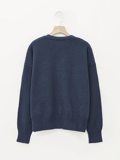 Comfortable Ribbed Cardigan Sweater for Women with V Neck Long Sleeve Button Front Oversized Relaxed Style