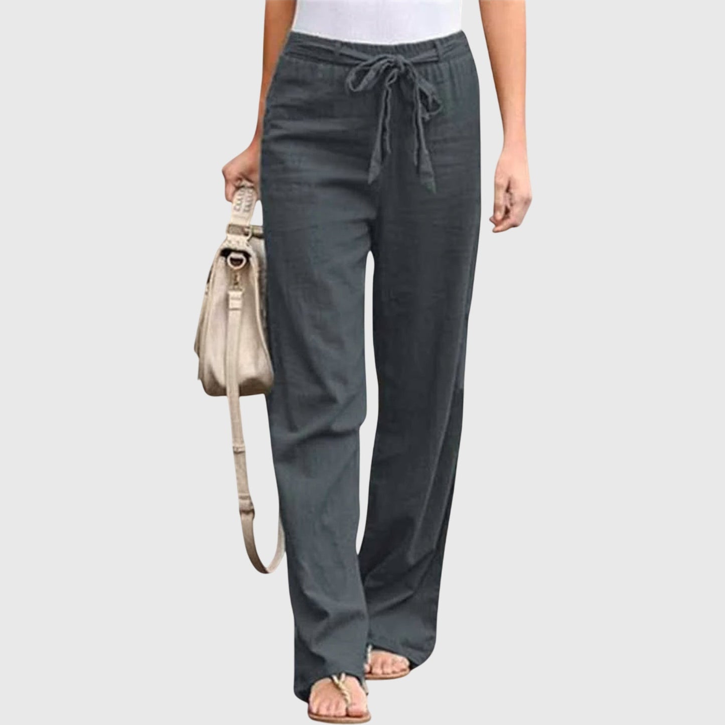 Dessa | Women's Belted High Waist Wide Leg Pants