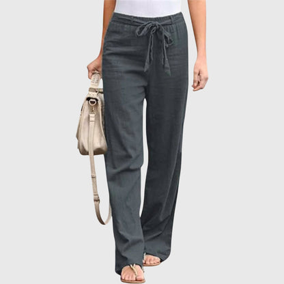 Dessa | Women's Belted High Waist Wide Leg Pants