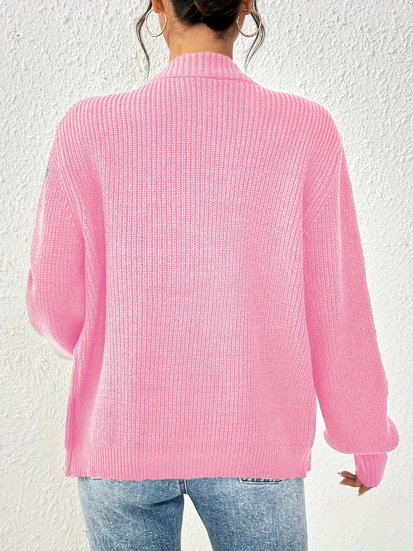 Comfortable Ribbed Cardigan Sweater for Women with V Neck Long Sleeve Button Front Oversized Knit Style