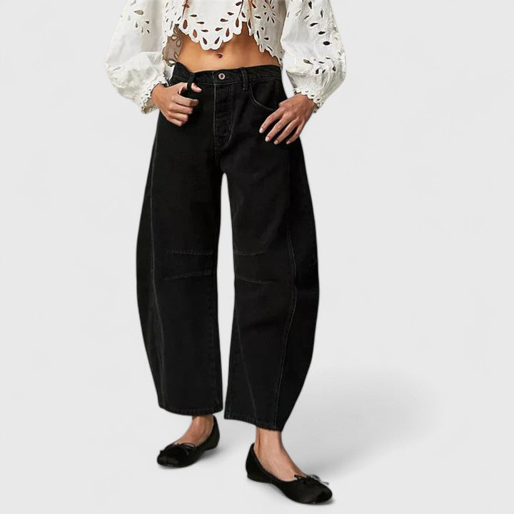 Dovina | Women's High Waist Barrel Leg Jeans
