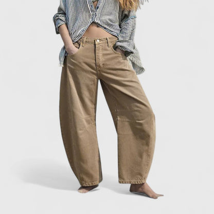Dovina | Women's High Waist Barrel Leg Jeans