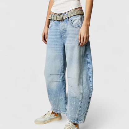 Dovina | Women's High Waist Barrel Leg Jeans