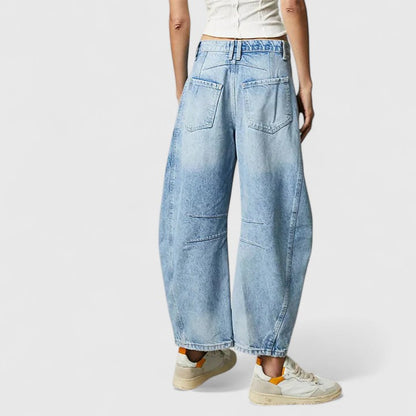 Dovina | Women's High Waist Barrel Leg Jeans