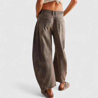 Dovina | Women's High Waist Barrel Leg Jeans