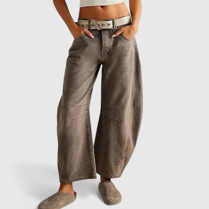 Dovina | Women's High Waist Barrel Leg Jeans