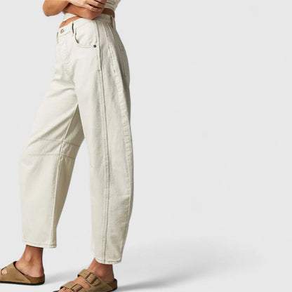 Dovina | Women's High Waist Barrel Leg Jeans