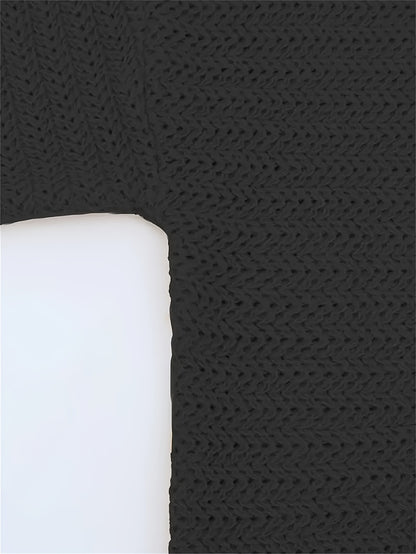 Comfortable Textured Knit Sweater for Women with Mock Neck Long Sleeve Side Slit Oversized Style