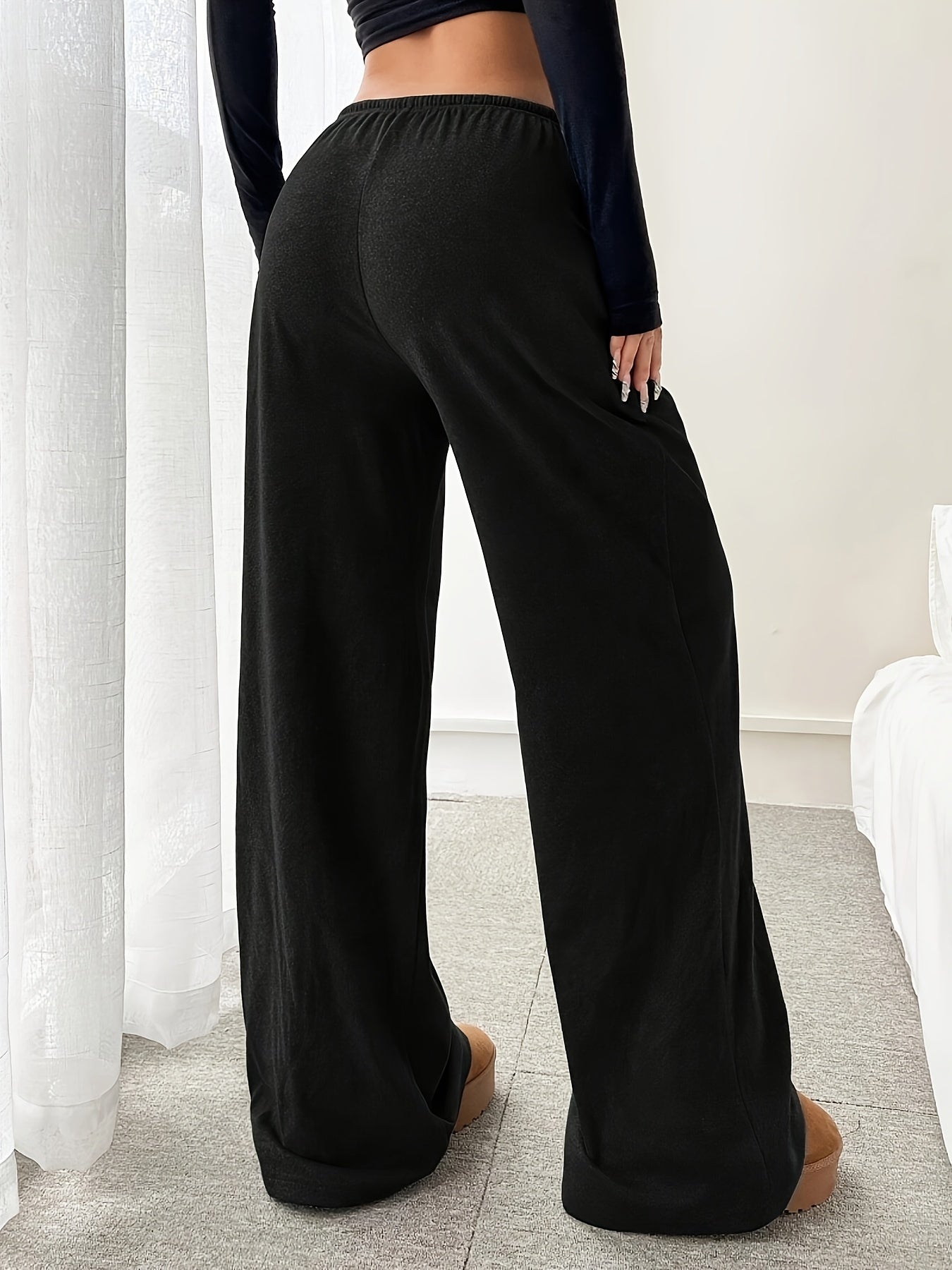 Comfortable Wide Leg Sweatpants for Women with Drawstring Waist Relaxed Flowing Casual Style