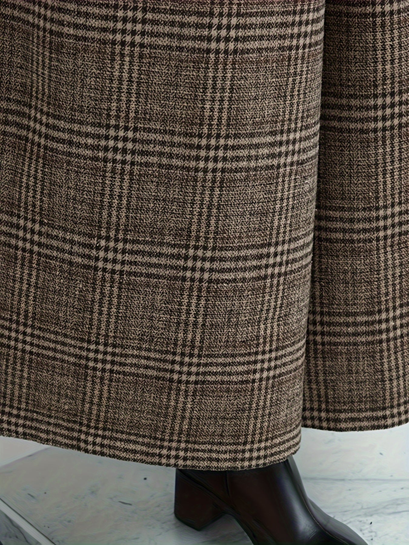 Effortless Plaid Wide Leg Pants for Women with Elastic Waist Pocket Cropped Culotte Style