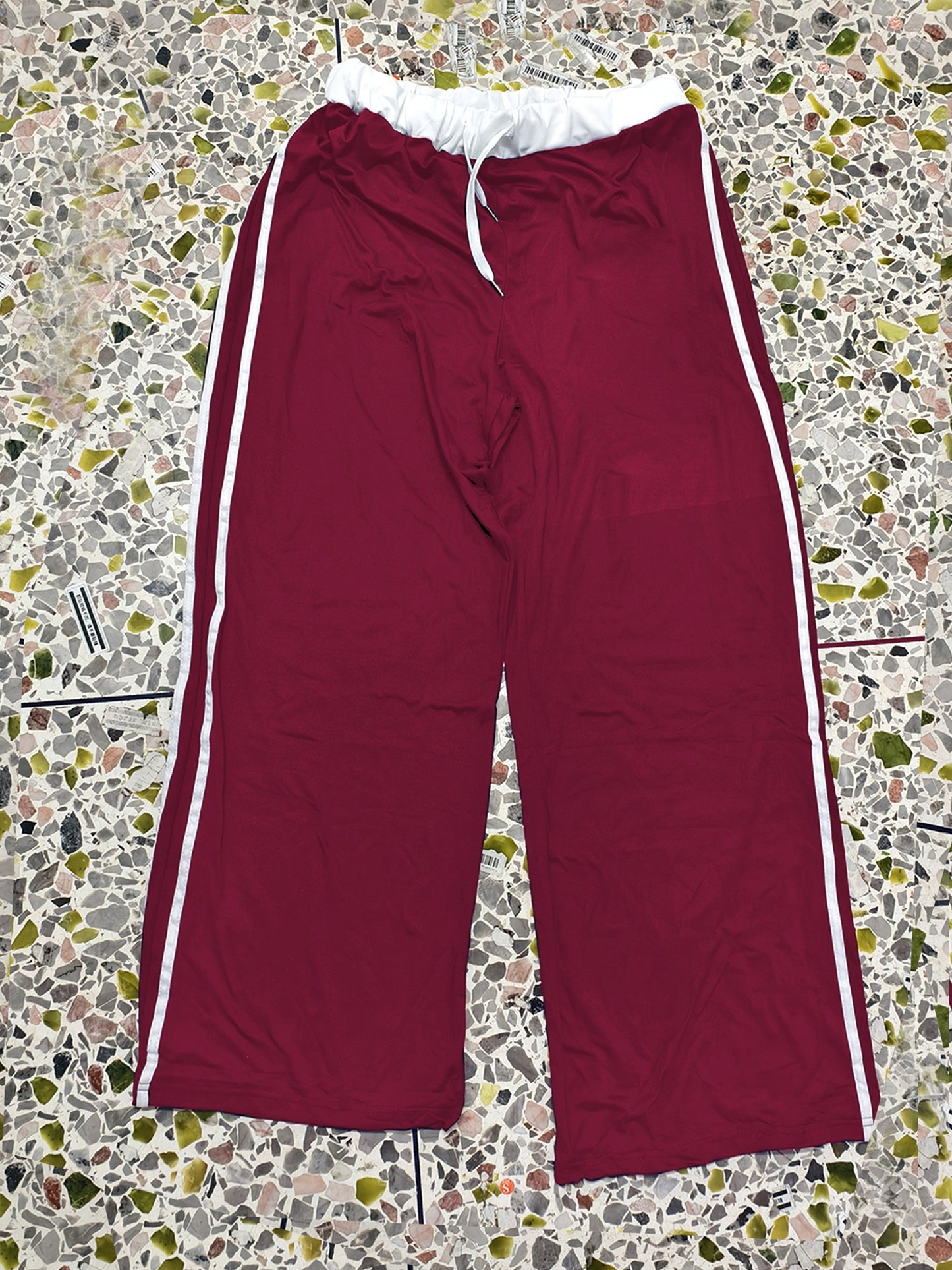 Effortless Wide Leg Track Pants for Women with High Waist Drawstring Side Stripe Relaxed Style