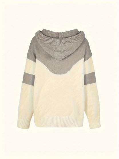 New Trendy Women'S Clothing Featuring Stylish And Elegant Designs, Including a Casual Patchwork Hoodie with Drawstring Pockets And a Color-Blocking Style for Warmth