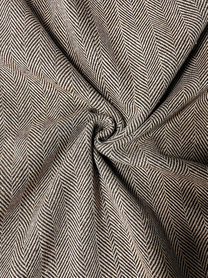 Elegant Khaki Herringbone Tweed Blazer for Women with Notch Lapel Long Sleeve Leather Trim Tailored Style