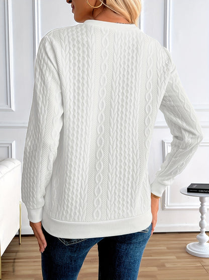 Casual Pullover Half-zip Long-sleeved Solid-color Fashionable Hoodie with Texture Upper Garment