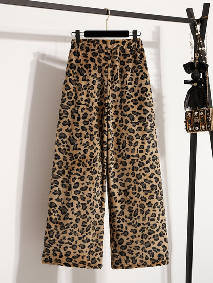 Christmas Style Drawstring Fleece Pants