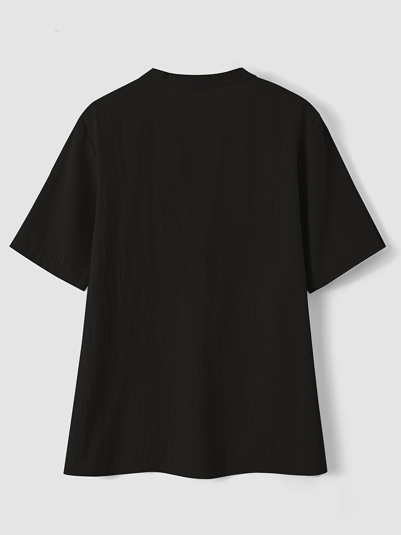 Effortless Textured Linen Blouse for Women with Notch V Neck Short Sleeve Button Front Relaxed Style
