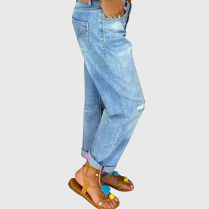 Sable | Women's High Waist Distressed Boyfriend Jeans