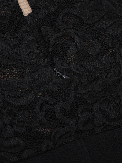 Elegant Mother of the Bride Lace Bodycon Dress for Women with High Neck Sleeve Style