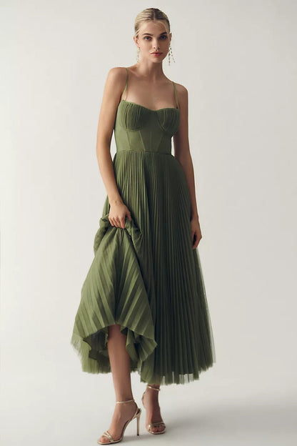 Elegant Wedding Guest Dress for Women with One Shoulder Flowing Midi Formal Style