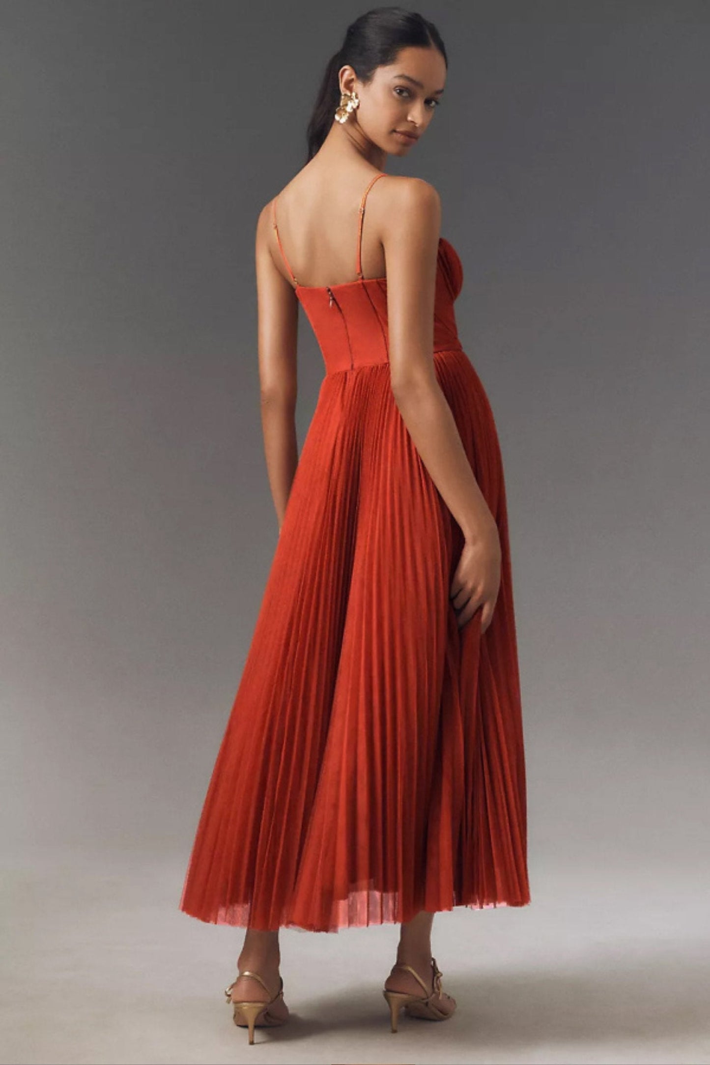Elegant Wedding Guest Dress for Women with One Shoulder Flowing Midi Formal Style