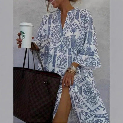 Xanthe | Women's Printed Collared Shirt Dress